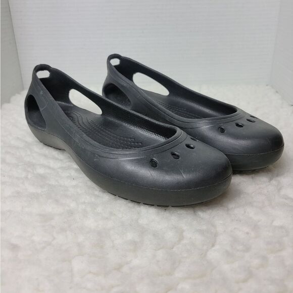 Crocs  Kadee Womens Size 10 Slip On Ballet Work Flats Black Slip On Shoes - Picture 1 of 9